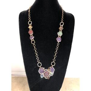 CHLOE + ISABEL geometric multi-stone statement necklace - N171